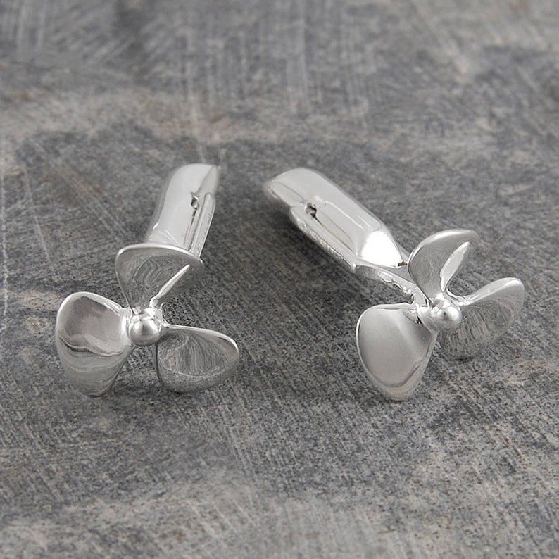 Sterling Silver Propeller Cufflinks for Groomsman