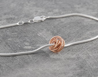 Rose Gold Charme Armband Draht gewickelt Armband einfache Armband Silber Schlangenkette Armband