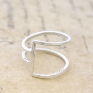 Sterling Silver Ring for Women 925 Silver Ring Modern Rings Wire Ring Simple Ring Thin Ring Minimalist Ring Geometric Unusual