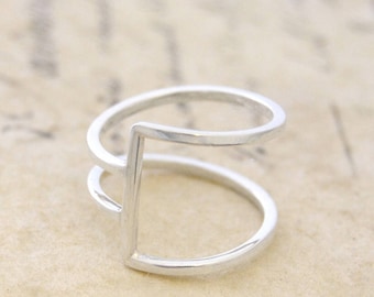 Sterling Silver Ring for Women 925 Silver Ring Modern Rings Wire Ring Simple Ring Thin Ring Minimalist Ring Geometric Unusual