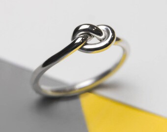 Friendship Knot Rings Sterling Silver Ring 925 Silver Ring Stackable Ring Simple Ring Love Knot Ring Thin Ring Infinity Ring