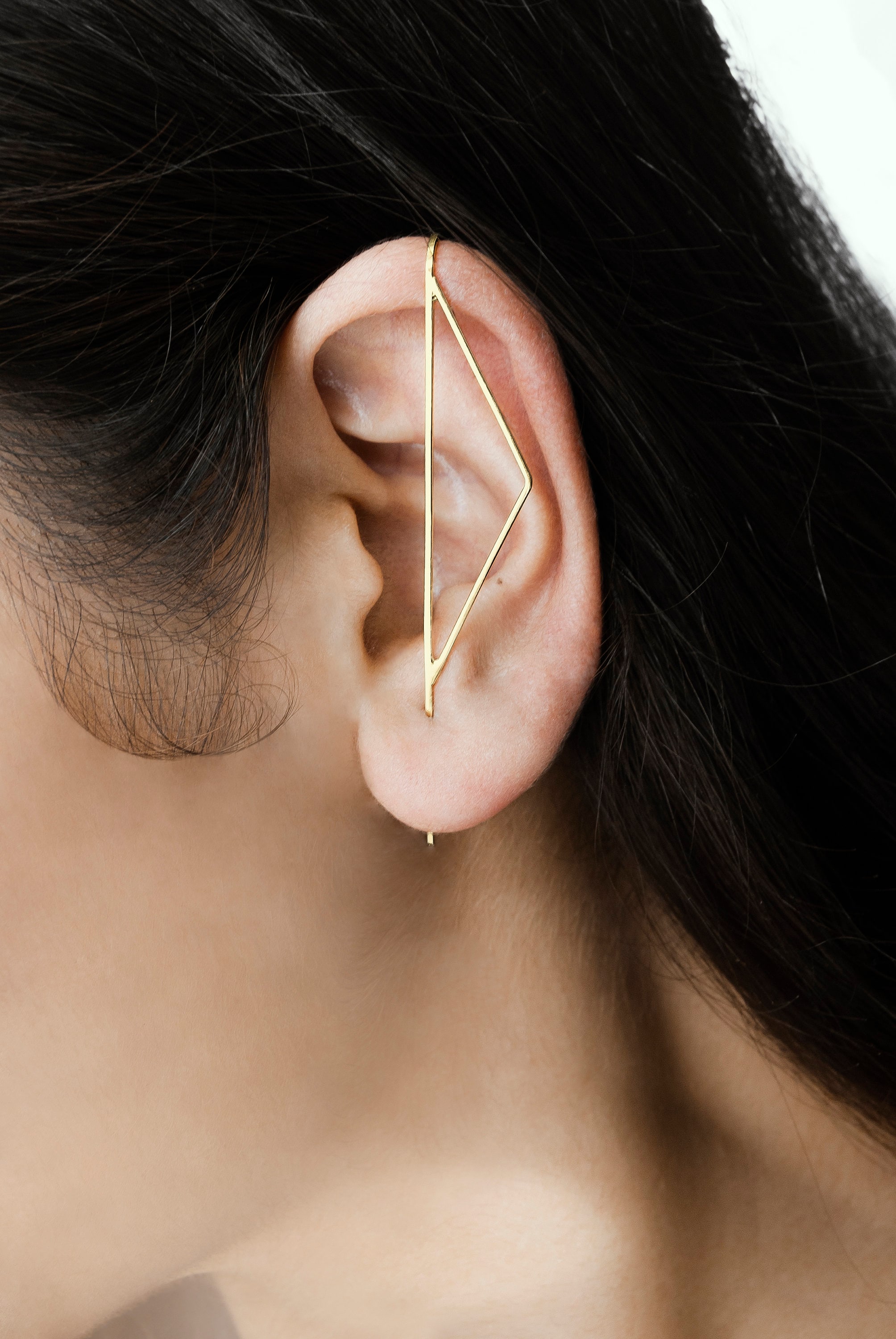 Gold Ear Climber Earring Ear Pins Ear Cuff Ear Wrap Ear Sweep