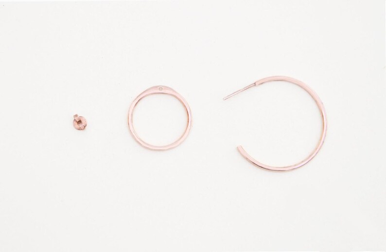 Rose Gold Statement Hoop Earrings Rose Gold Hoop Earrings Adjustable Double Hoop Earrings Interlocking Hoop Earrings Gift for her Hoops image 3