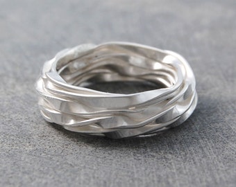 Sterling Silver Ring Men's Gift Ring for Women 925 Silver Ring Modern Ring Wire Ring Unisex Ring Father's Day Gift Chunky Ring