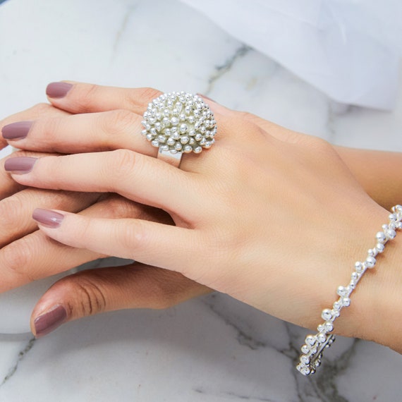 Big Transparent Ball Rings- Adjustable Open Ring Bar Chain Fashion Women  Jewelry | eBay