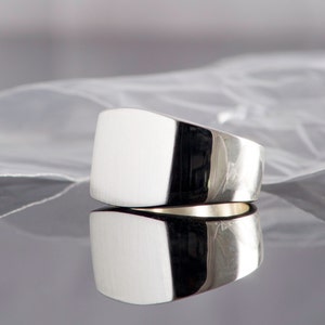 Mens Chunky Signet Ring Sterling Silver