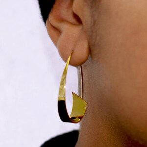 Unique Gold Tapered Hoop Earrings for Women