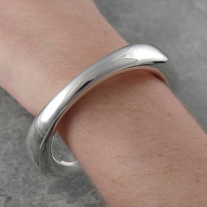 Chunky Silver Bangle Silver Statement Bangle Sterling Silver Cuff Bracelet Sterling Silver Bracelet Silver Heavy Bangle Mothers day Bracelet image 5