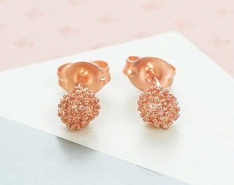 Floral Stud Earrings Rose Gold Stud Earrings Set Flower Earrings Tiny Stud Earrings Rose Gold Dainty Earrings Sterling Silver Stud