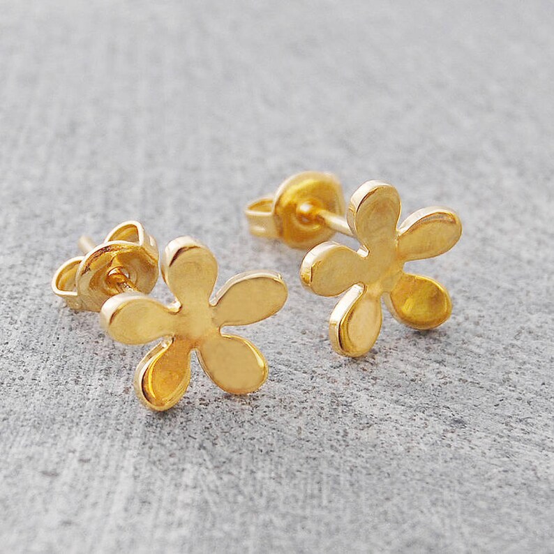 Sterling Silver Flower Stud Earrings Stud Earrings Flower Earrings Nature Jewelry Silver Studs Floral Stud Earrings image 6