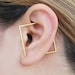 Square Ear Cuff, Gold Ear Cuff, Sterling Silver Earrings, Geometric Earrings, Gold Hoop Earrings, Ear Cuff, Minimalist Earrings,Gift for Her 