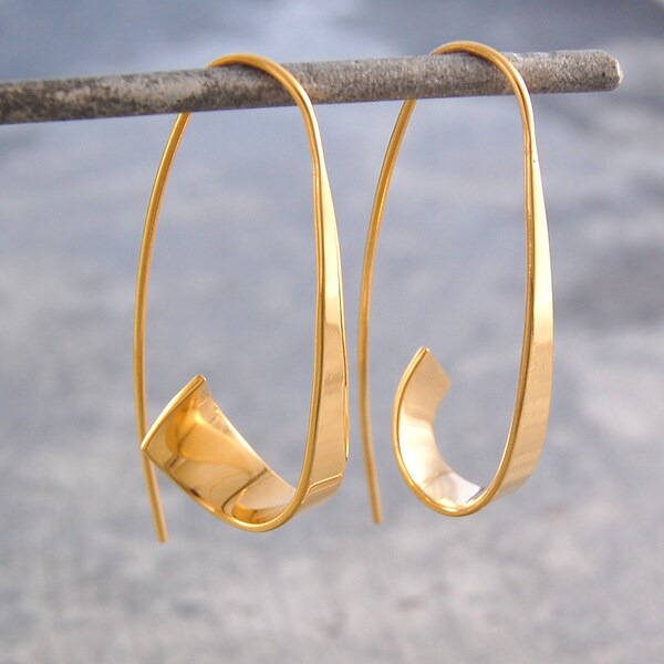 Gold Hoop Earrings Gold Earrings Gold Drops Gold Dangly Earrings Gold Drop Earrings Hoop Earrings Drop Hoop Earrings Hoops Earring Gift