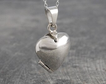 Collier médaillon coeur en argent sterling médaillon photo médaillon mémoire collier médaillon avec photo cadeau Saint Valentin cadeau fête des mères