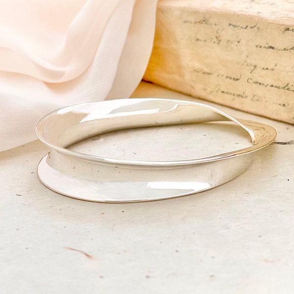 Chunky Silver Bangle Sterling Silver Bangle Bracelets Sterling Silver Cuff Bracelet for Women Twisted Silver Bracelet Arm Cuff Silver