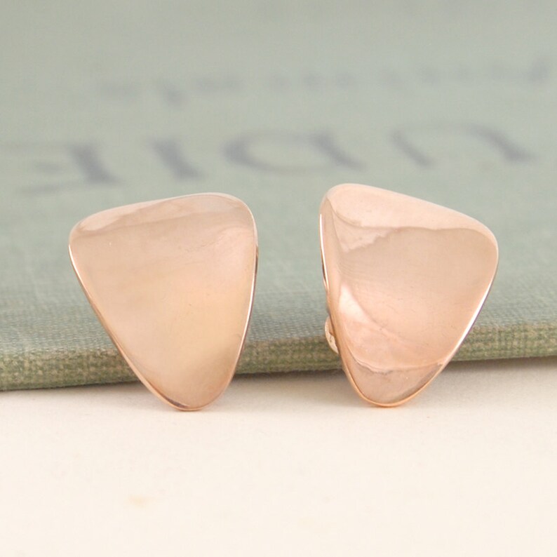 Clip on Earrings-Clip On Studs-Gold Clip On Earrings-No Piercing Earrings-Clip on Rose-Rose Gold Earrings-Rose Gold Studs-Plain Clip on Stud
