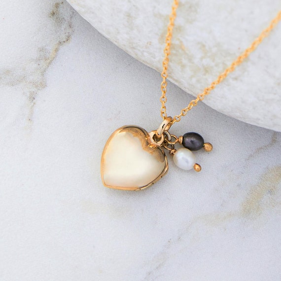 Gold Heart Locket Necklace Heart 