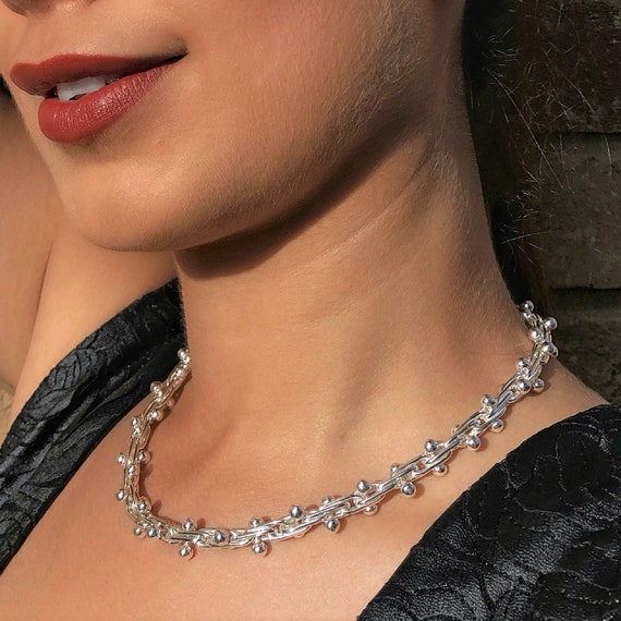 Solid Silver Necklaces for Women & Chunky Silver Necklaces