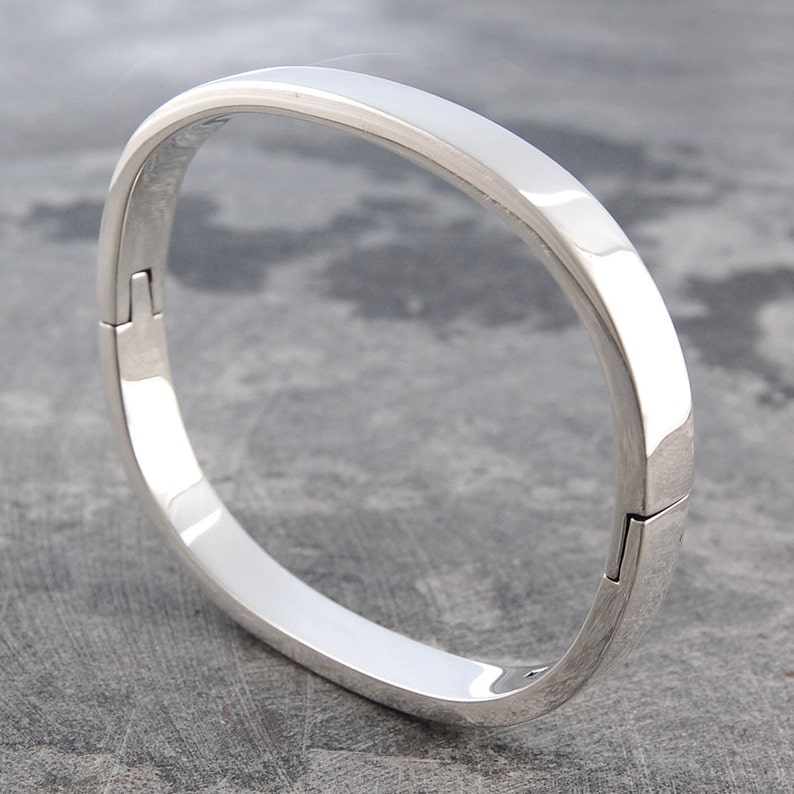 Solid Silver Bangle Chunky Bangle Simple Bracelet Chunky Etsy