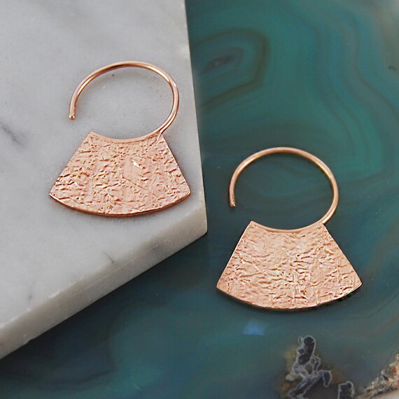 Rose Gold Hoops Vintage Earrings Otis Jackson Boho Jewelry 925 Handmade Earrings Simple Earrings Rose Gold Jewelry Birthday Gifts