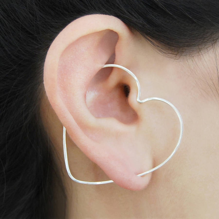 Silver Hoop Earrings Modern Earrings Hoop Earring Circle - Etsy