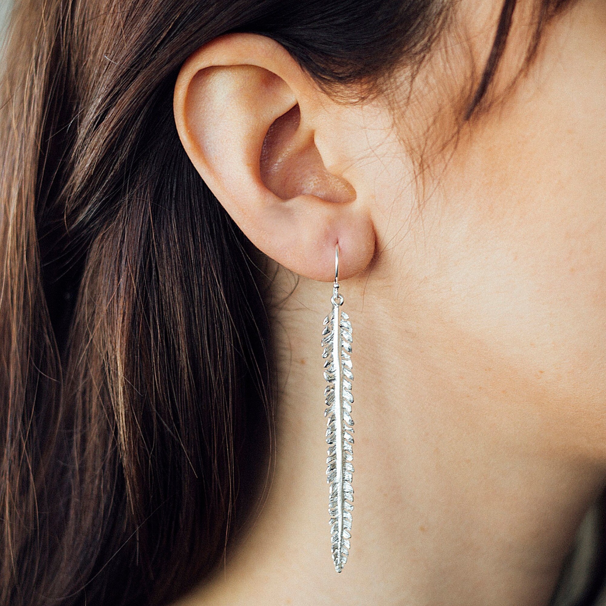 Long dangle clearance earrings silver