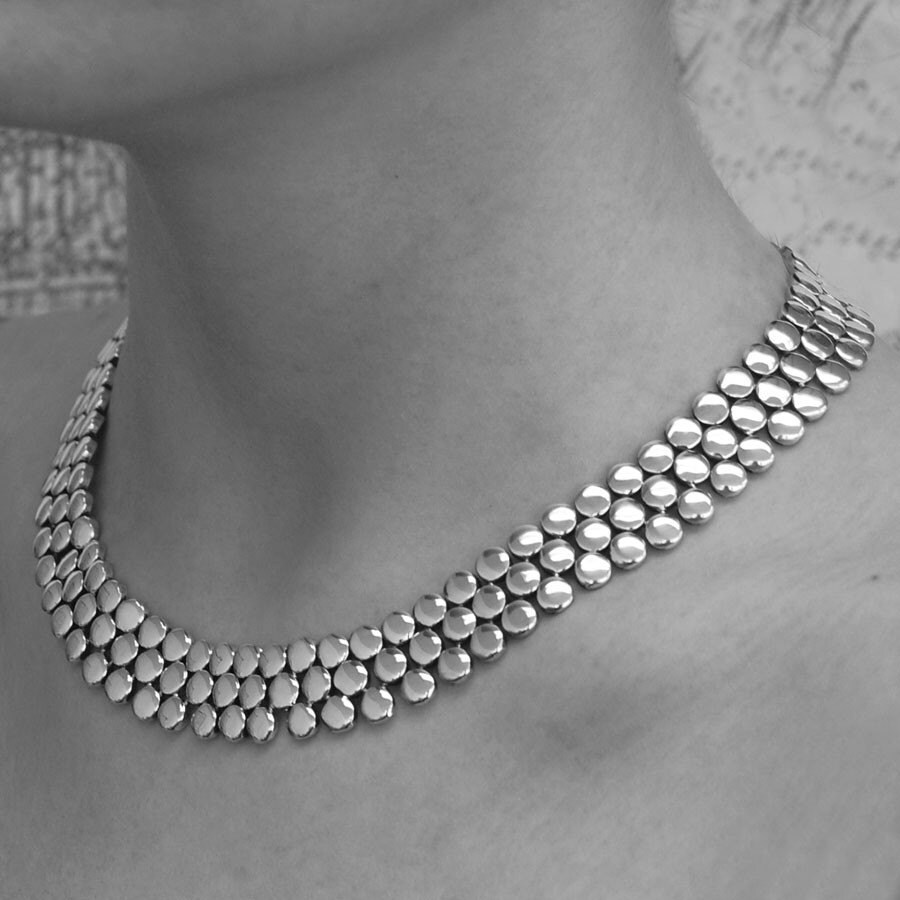 Sterling Silver Statement Necklace Chunky Necklace Solid - Etsy UK