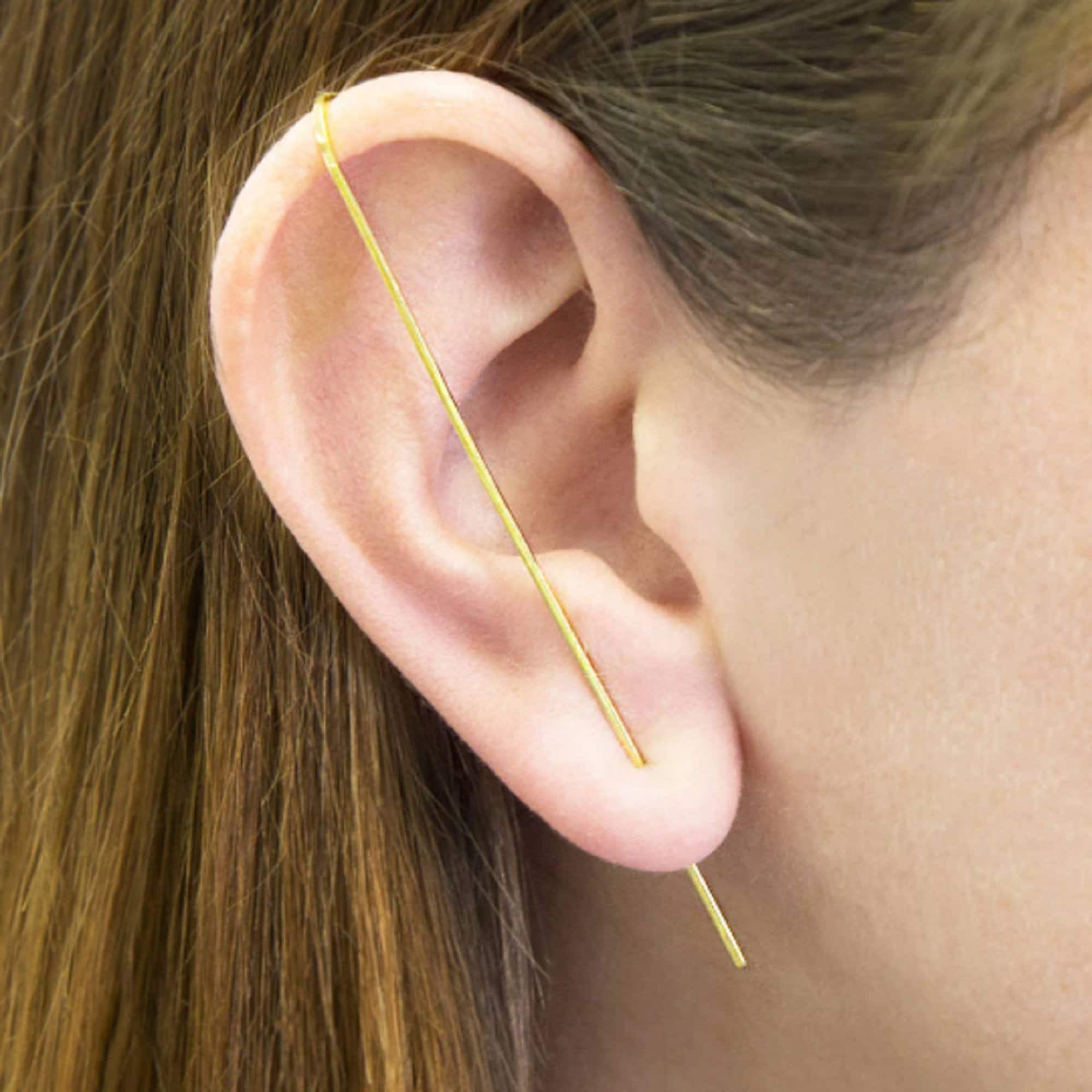 Silver Ear Cuff Silver Bar Earring Sterling Silver Ear Climbers Minimalist  Earrings Ear Jacket Simple Earrings Edgy Earrings, Jewelry - Etsy