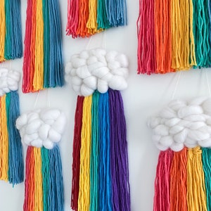 Mini rainbow cloud wall hanging | Nursery decor, Custom woven cloud, Gift for baby shower, For new mum