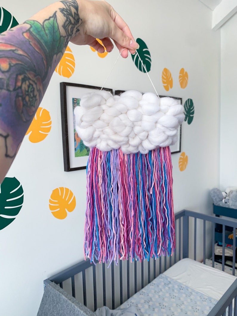 Custom rainbow cloud wall hanging Nursery decor Woven Etsy