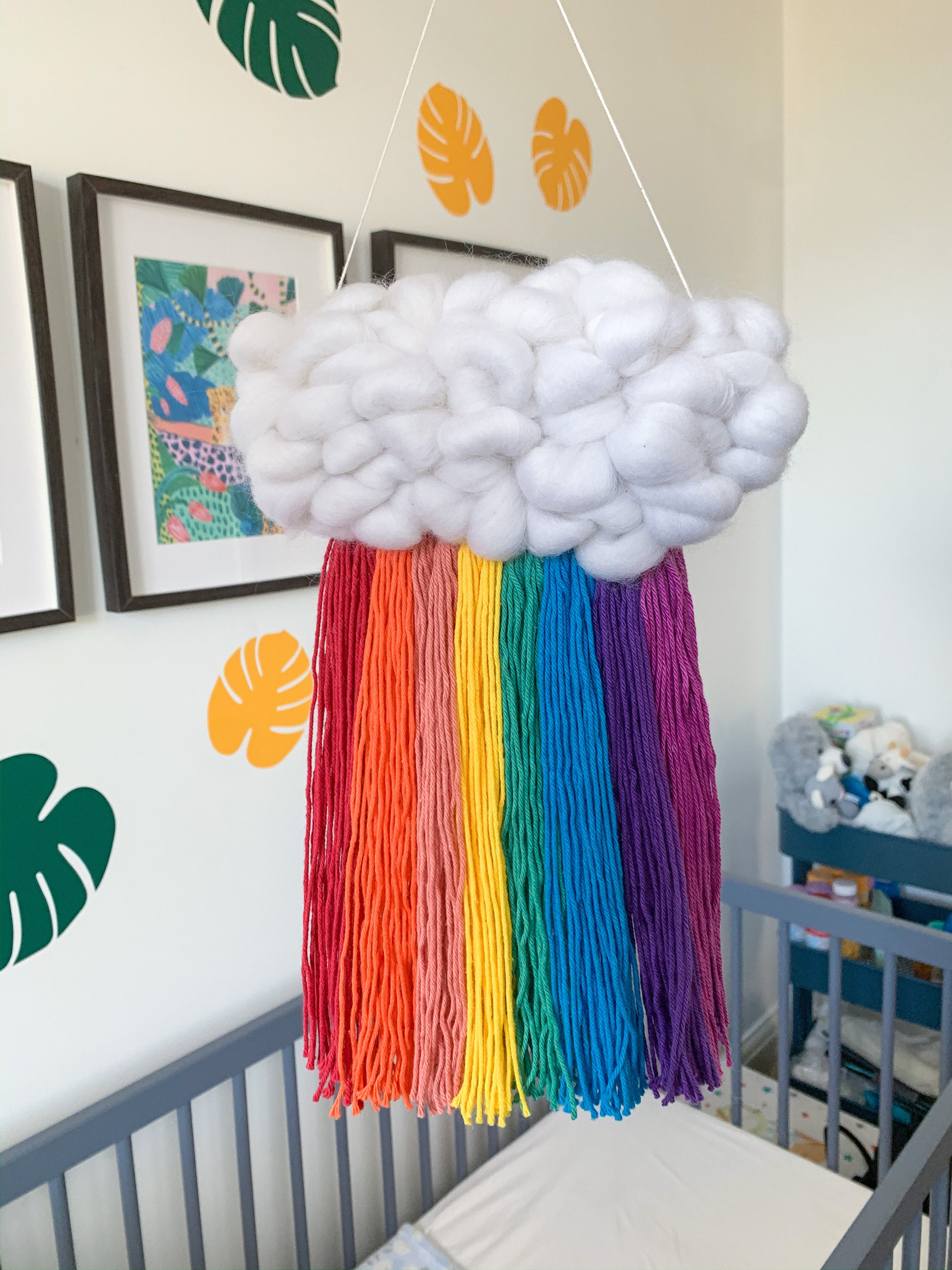 Rainbow Cloud Wall Hanging Nursery Decor Woven Cloud Baby Etsy UK