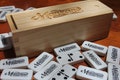 Personalized Dominoes Set: Engraved Wooden Box, Printed Double-Six Dominoes
