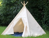 Teepee Large Canvas Kids Play Tent, Four Sizes, Can Include Window, READY to SHIP Tee Pee, Kids Teepee, Playhouse, Fully Assembled
