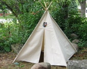 Owl Teepee, Kids Canvas Teepee, Two Sizes, Can Include Window, Kids Teepee, Tee Pee, Play Tent Kids Tent, Playhouse, Childrens Teepee