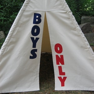 Canvas Kids Teepee Tent, Five Sizes with Window, Custom Order image 6