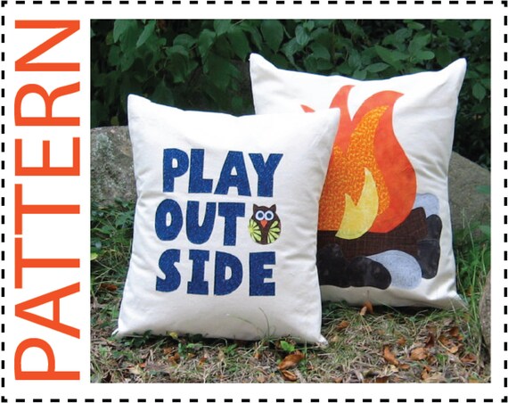 Campfire Pillow Cover Sewing Pattern Pillow Cover Pattern Etsy