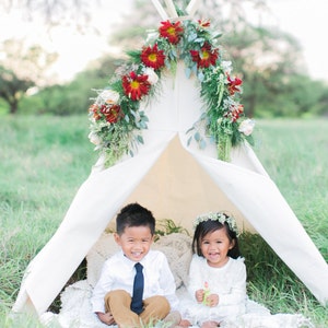 Teepee Play Tent, Natural Canvas Teepee In Five Sizes, Can Include Window, Teepee Photo Prop, Kids Tent, Childrens Teepee, Custom Order