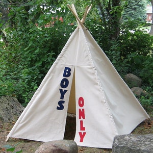 Canvas Kids Teepee Tent, Five Sizes with Window, Custom Order image 1