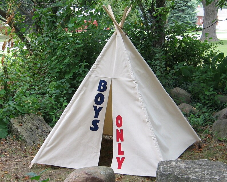 Canvas Kids Teepee Tent, Five Sizes with Window, Custom Order image 1