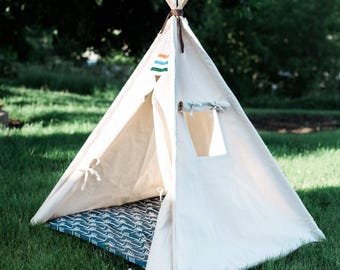 Tente tipi en toile pour enfants, motif tribal, cinq tailles