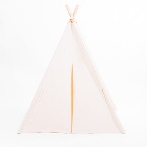 Organic Canvas Kids Teepee Tent, FIVE Sizes, Natural Color Certified Organic, Can Include Window, No Flame Retardants image 4