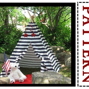 Teepee Sewing Pattern Suitable for Striped Fabrics, Easy to Sew, Instant Download