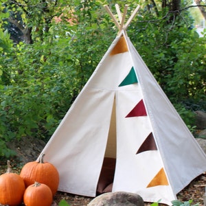 Kids Teepee Tent, Five Sizes, Can Include Window, Kids Tent Playhouse, Choose Your Colors for Banner