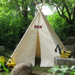 Personalized Canvas Teepee for Kids, Four Sizes with Window