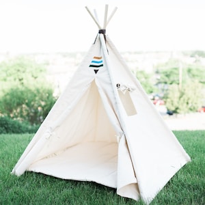 Large Tall, XL or XXL Canvas Tribal Kids Teepee Tent , 3 Big Sizes, 7 or 8 foot poles, Larger Teepees for Big Kids