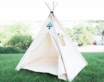 Large Tall, XL or XXL Canvas Tribal Kids Teepee Tent , 3 Big Sizes, 7 or 8 foot poles, Larger Teepees for Big Kids
