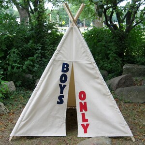 Canvas Kids Teepee Tent, Five Sizes with Window, Custom Order image 2