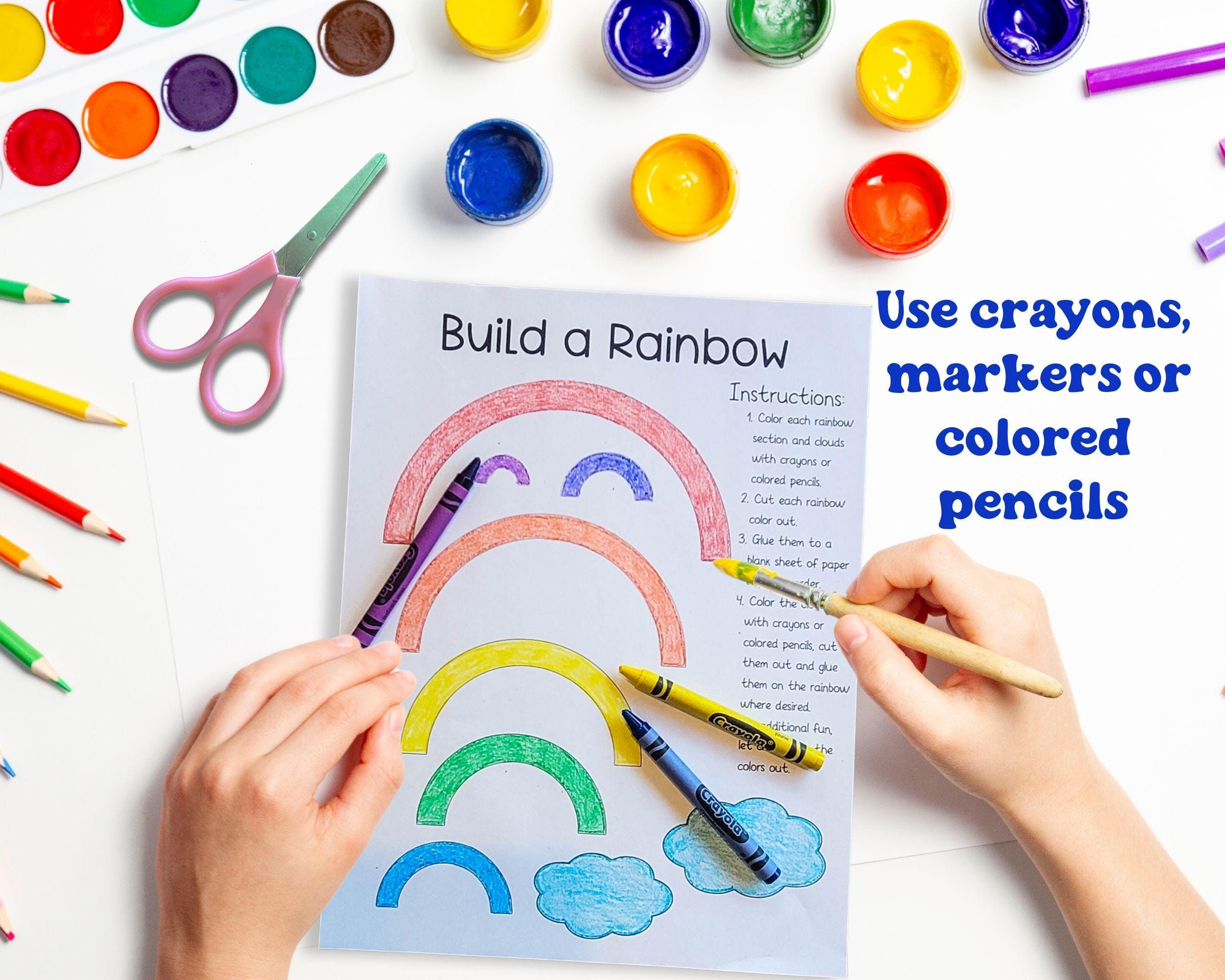 Build a Rainbow Cut and Paste Craft, Earth Day Craft for Toddlers ...