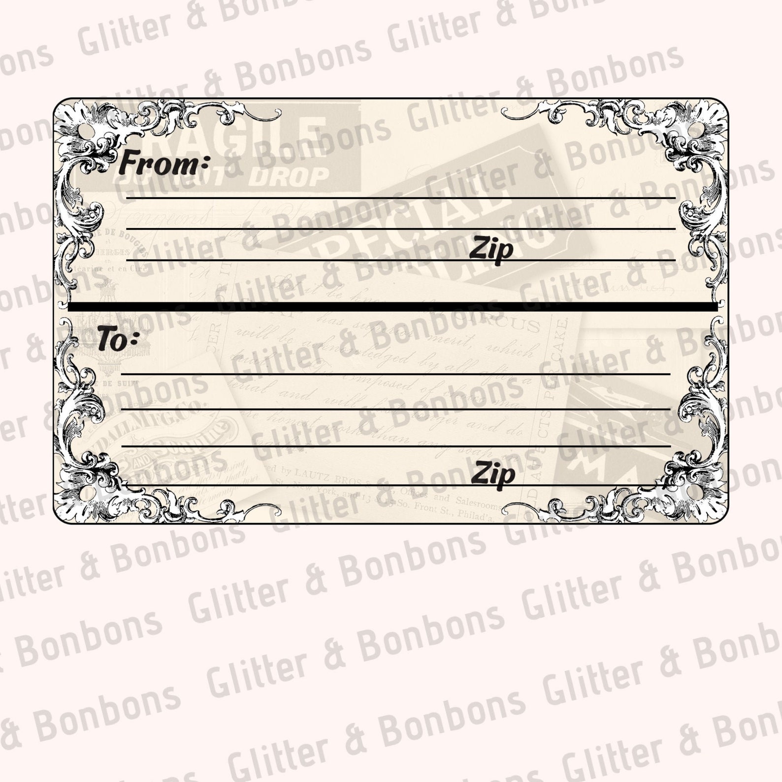 Vintage Digital Shipping Labels / Printable Mailing Labels / | Etsy