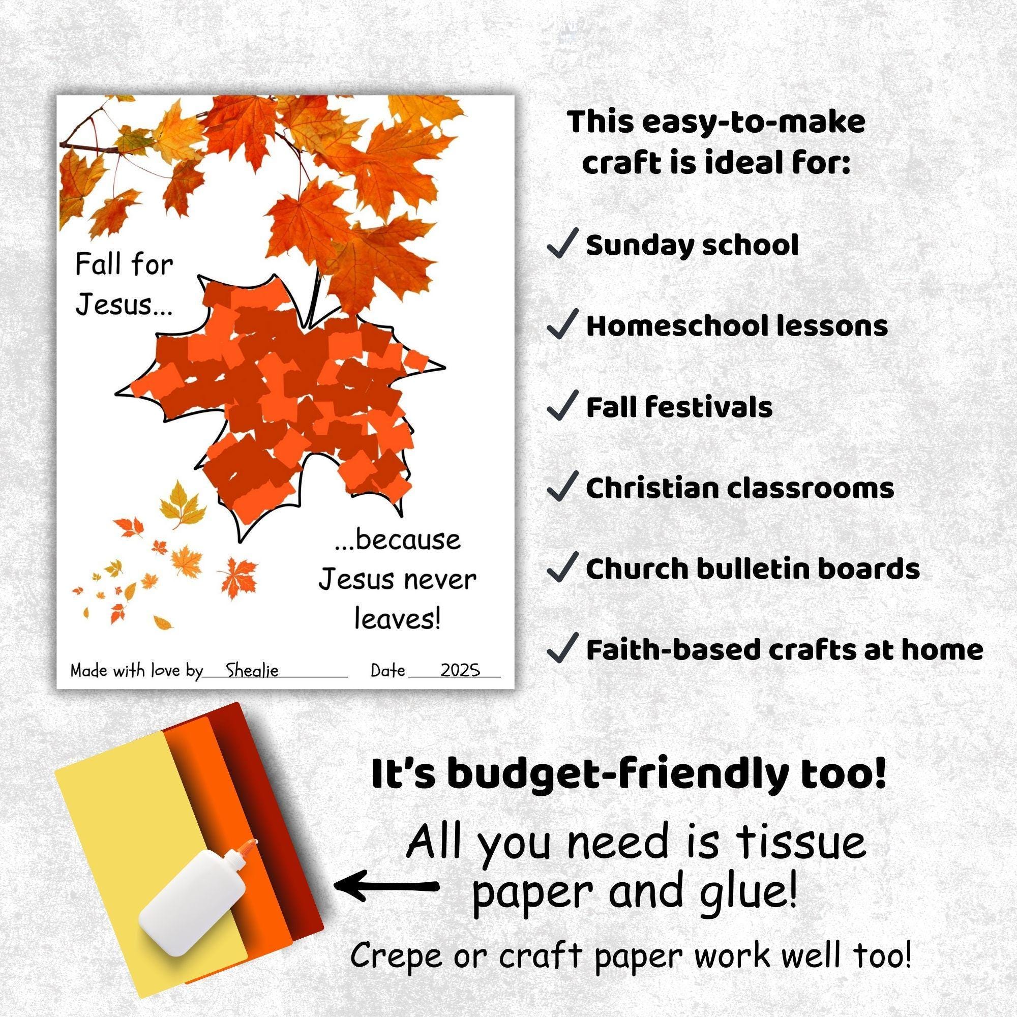 Fall for Jesus Bible Cut and Paste Autumn Craft, Sunday School Craft ...