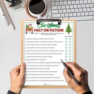 Christmas Fact or Fiction Game, Christmas Trivia Ice Breaker Games Trivia Night, Sleepover Games, Christmas Games for Seniors Christmas Quiz image 4